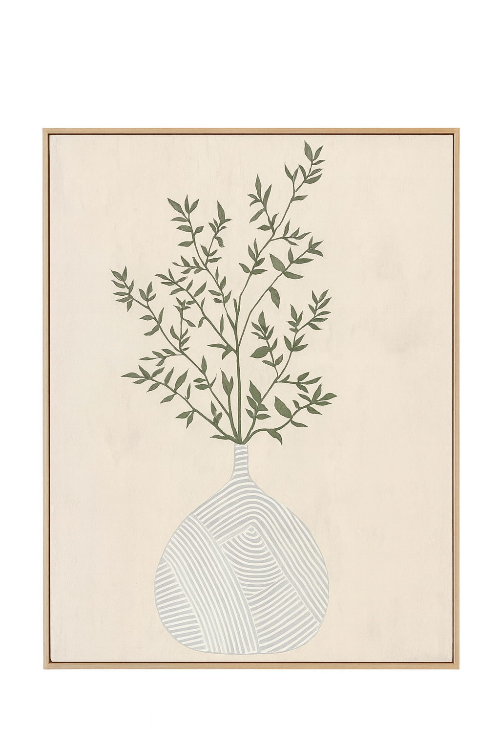 Botanical Framed Canvas - Natural