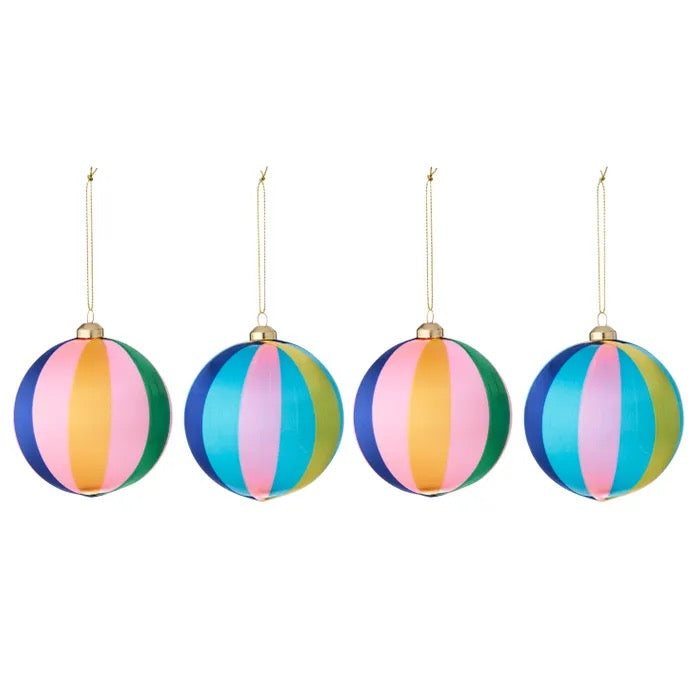 SILK POP STRIPE BAUBLE - Set 4