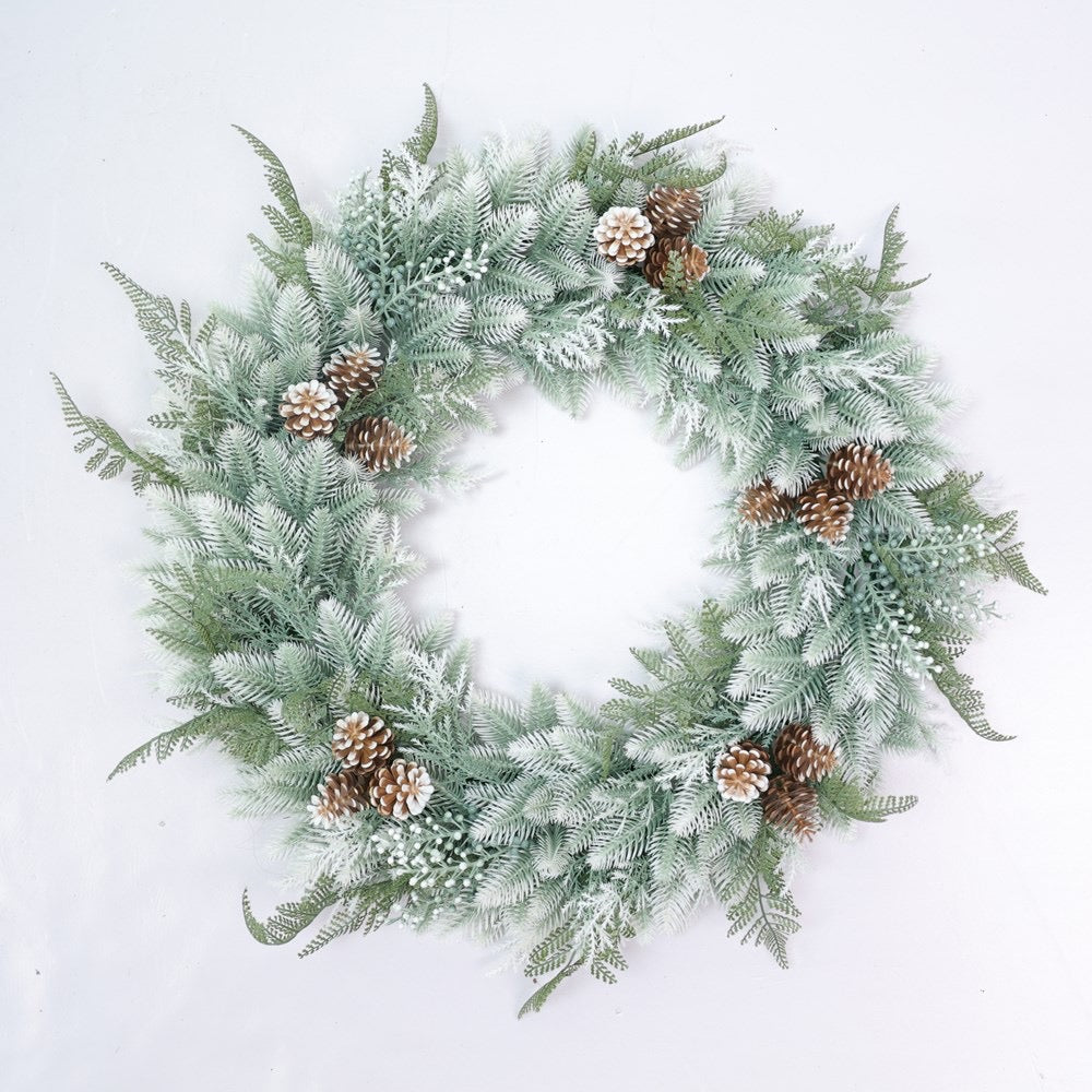 60cm Outdoor Frosted Christmas Wreath