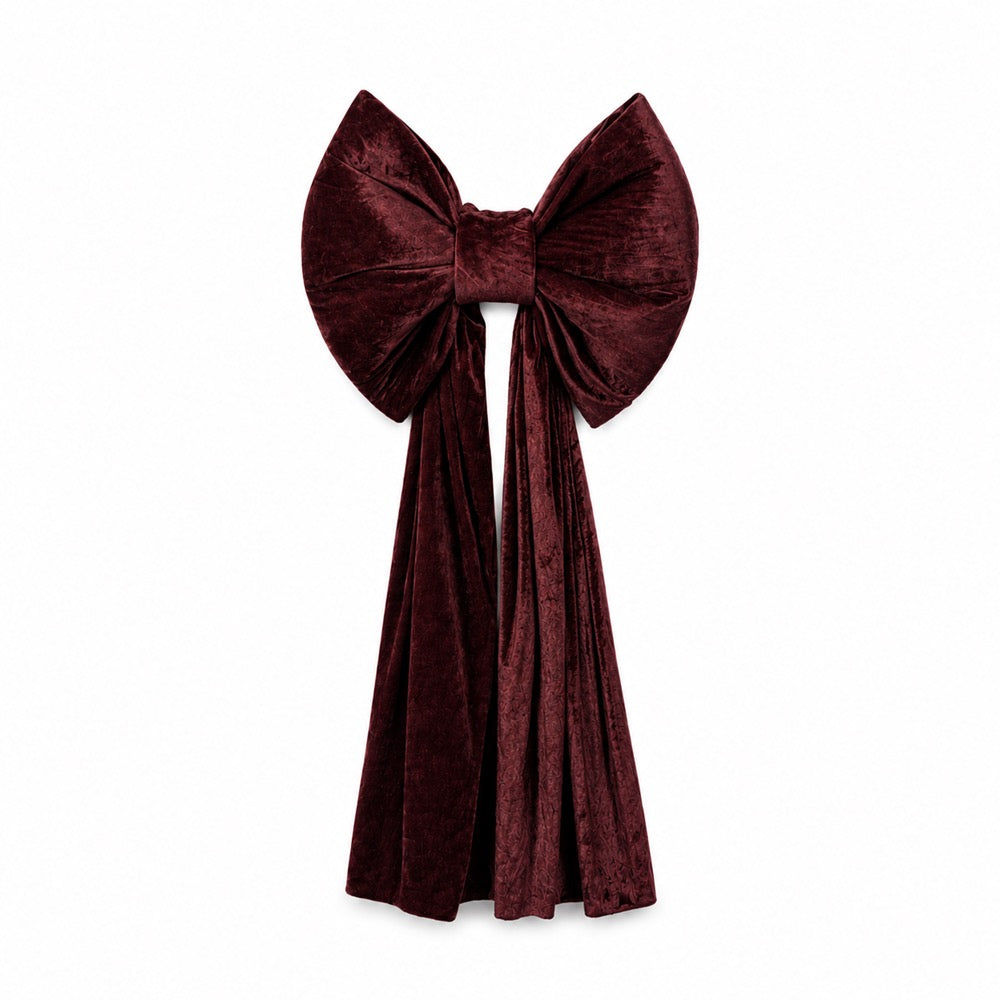 Giant Velvet Bows Chocolate