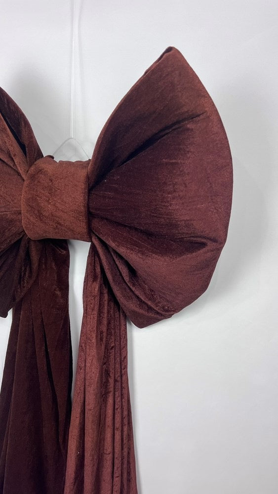 Giant Velvet Bows Chocolate