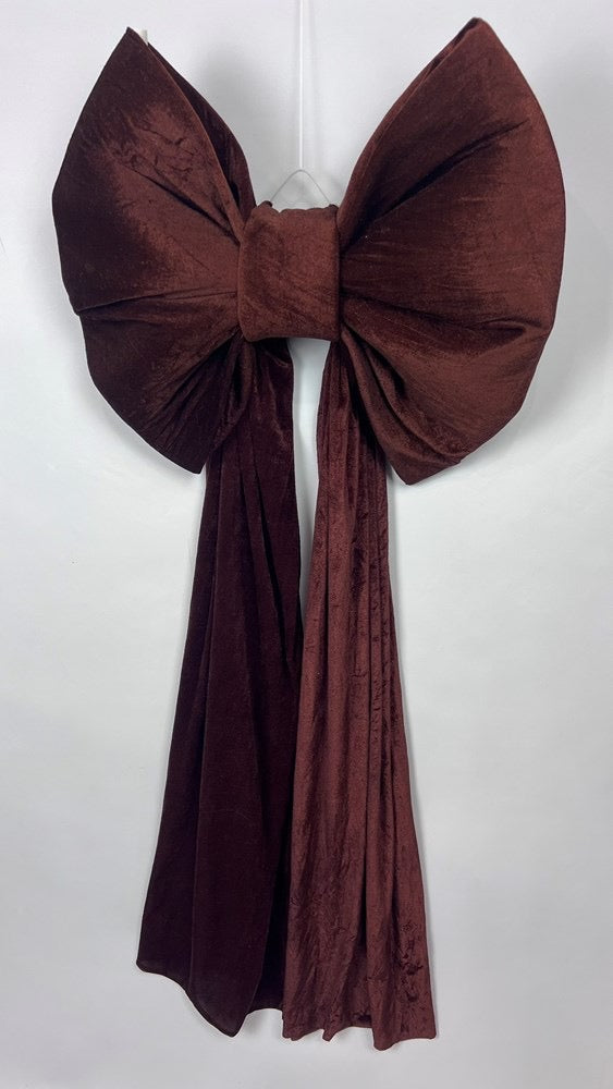 Giant Velvet Bows Chocolate