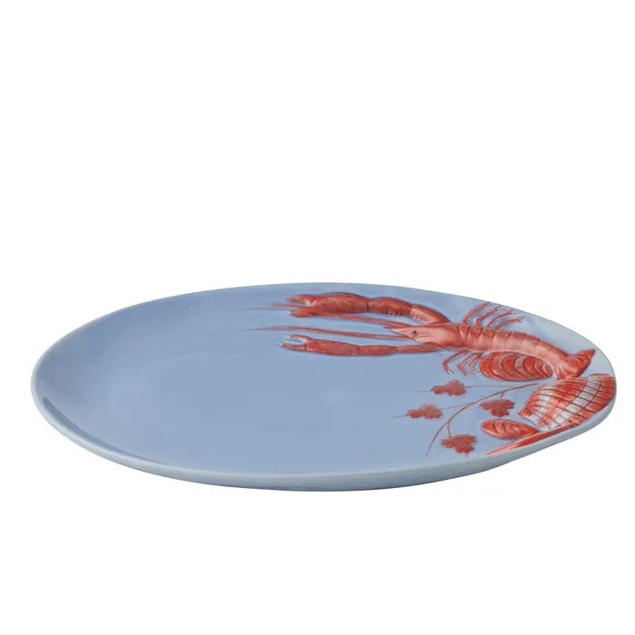 AGOSTA Ceramic Platter – 28x40cm Sky/Orange