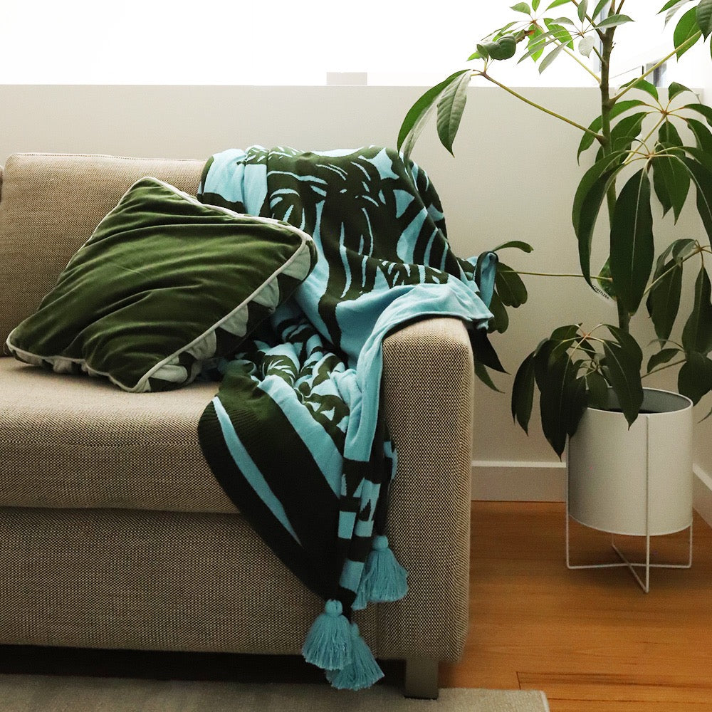 Monstera Throw Blanket