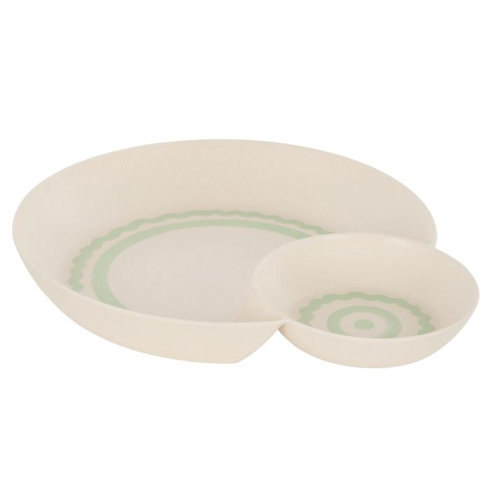 CHIP & DIP PLATTER DARK GREEN & MINT
