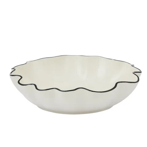 Winslow Ceramic Bowl – Ivory/Black (30x7cm)