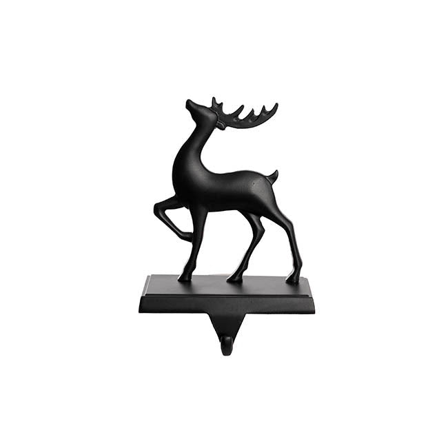 Reindeer Metal Stocking Holder Hook Matte Black