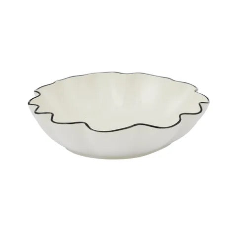 Winslow Ceramic Bowl – Ivory/Black (24x6cm)