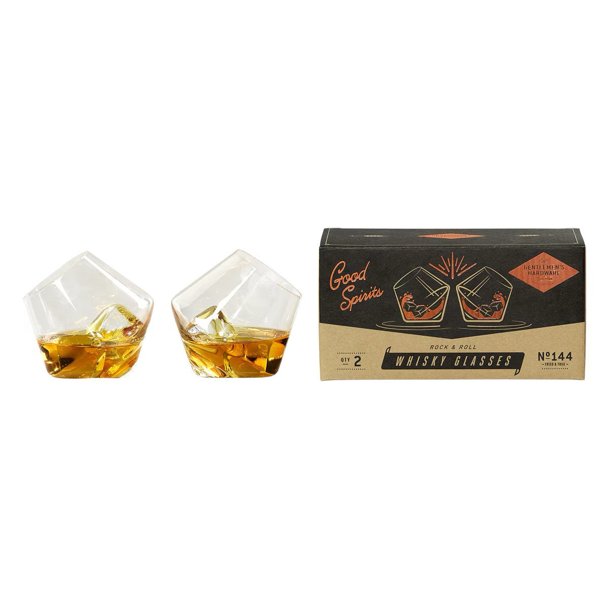 Rocking Whisky Glasses, Set Of 2