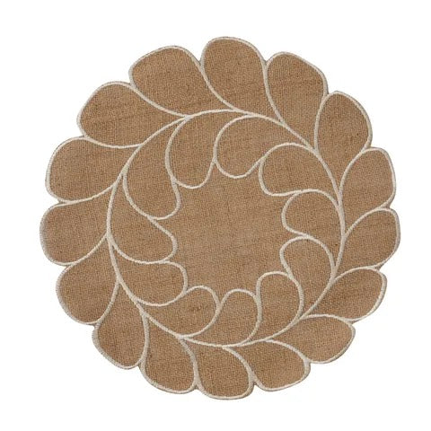 WREATH JUTE PLACEMAT 38CM NATURAL/IVORY