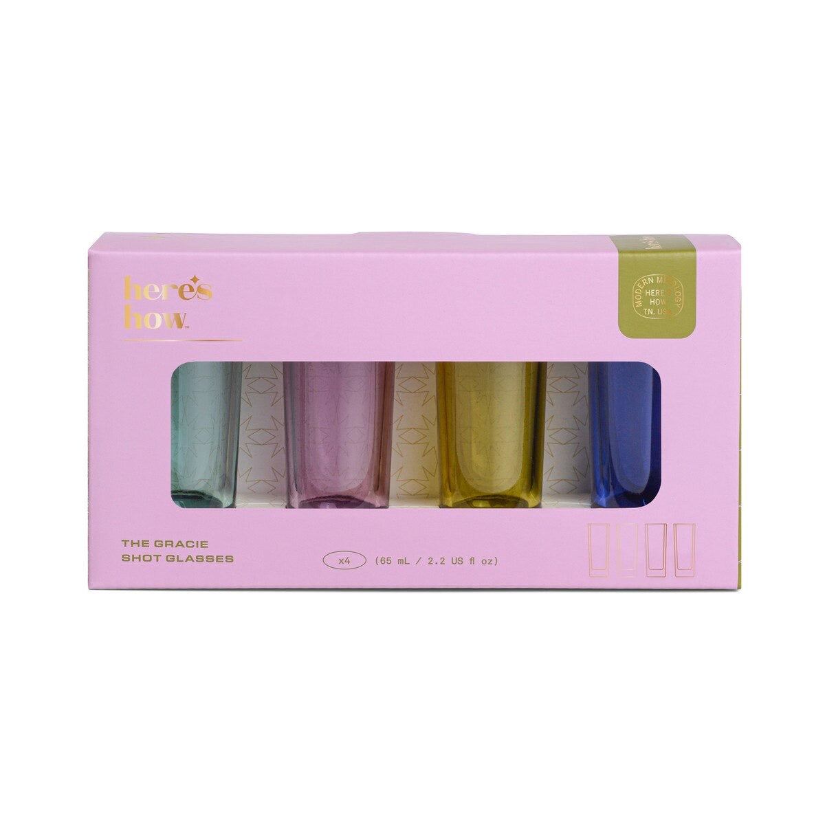The Gracie Set of 4 Shot Glasses - Assorted Colours