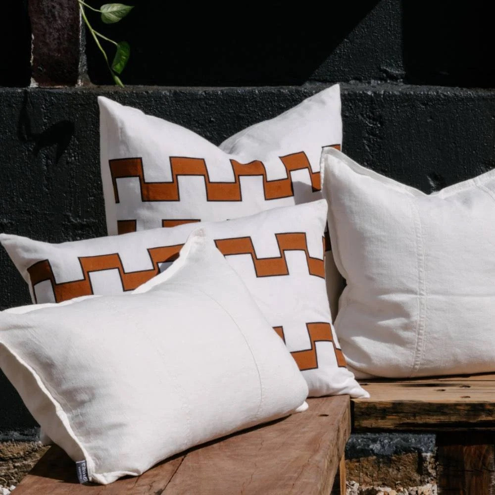 Astor Outdoor Cushion - Ivory/Nutmeg