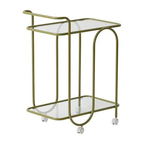 Trinity Metal Bar Cart - Green
