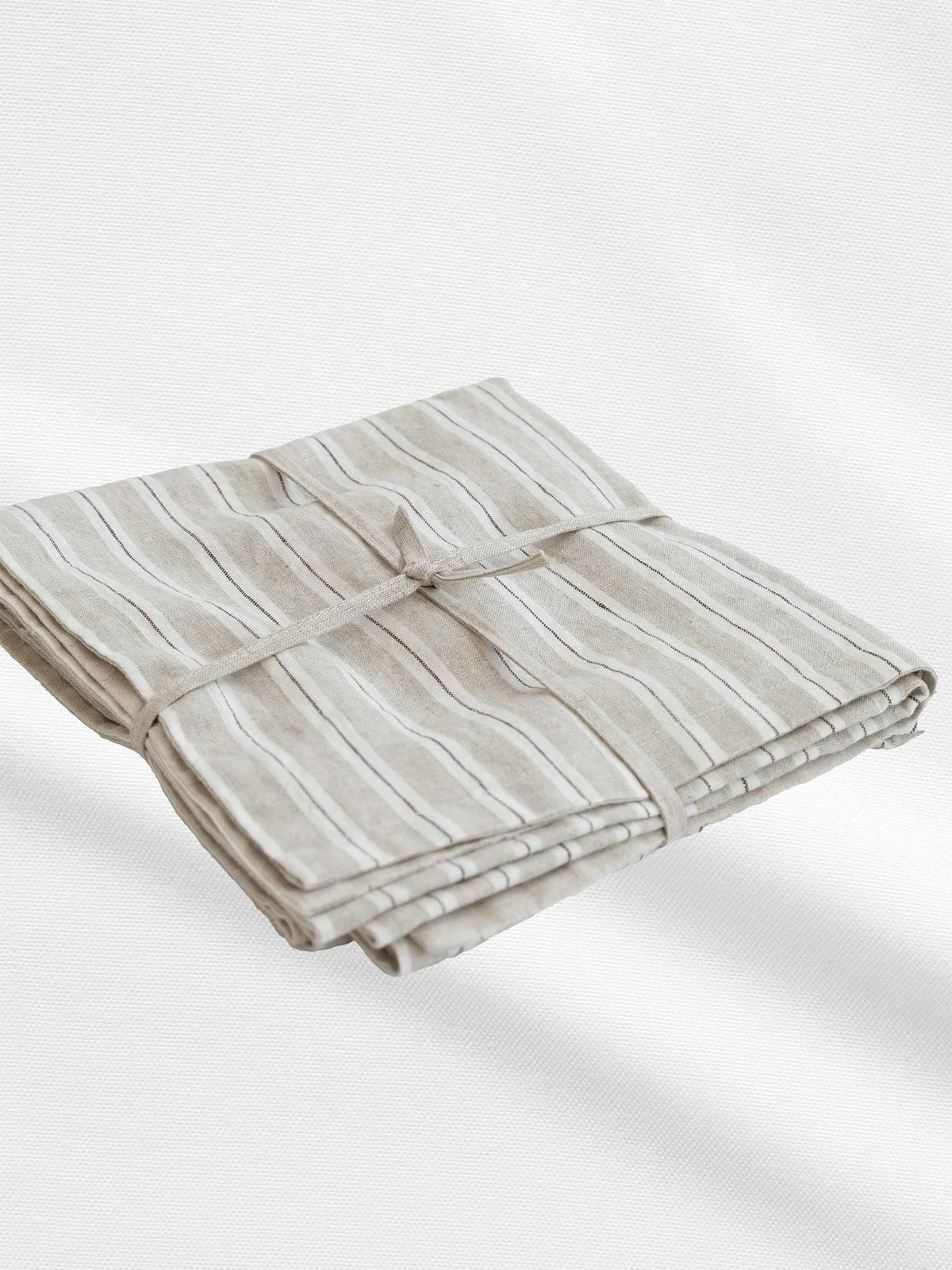 Marlow Linen Reversible Table Runner Cappuccino Stripe