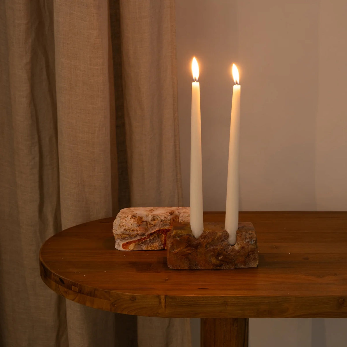 IME ROSSO MARBLE CANDLE HOLDER