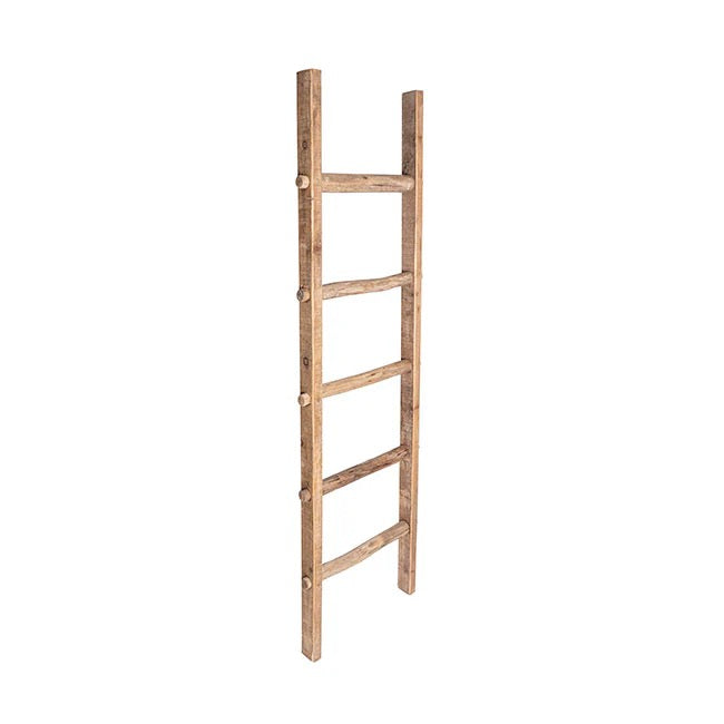 Decorative Wooden Ladder Washed Brown