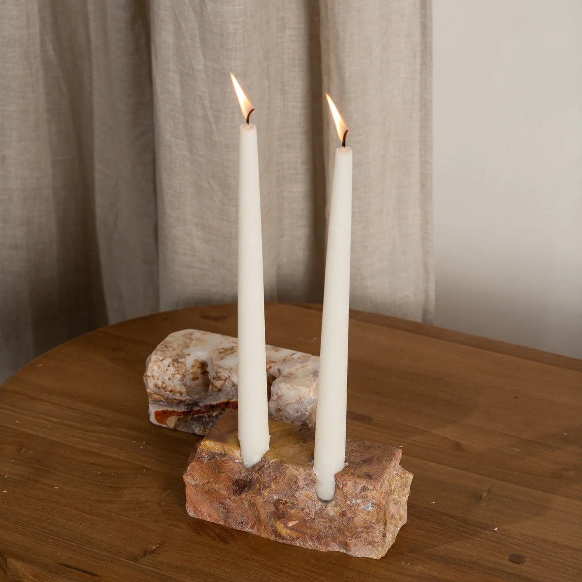 IME ROSSO MARBLE CANDLE HOLDER