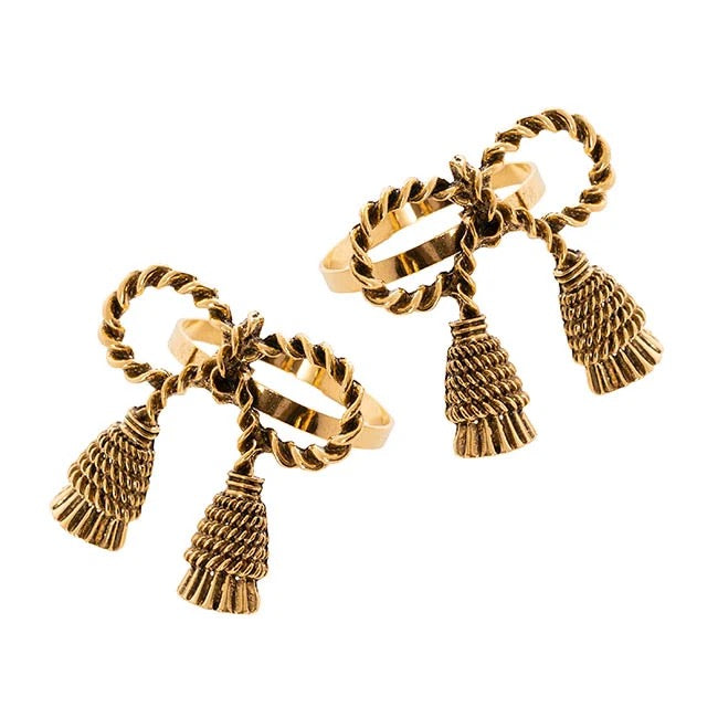 Tassel Bow Napkin Ring Pack 2