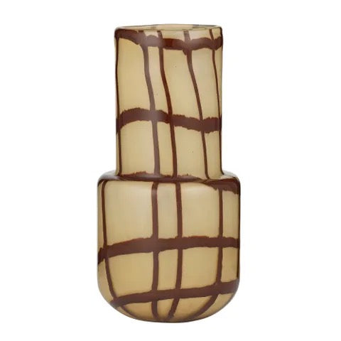 Gannon Glass Vase -Ivory/Choc