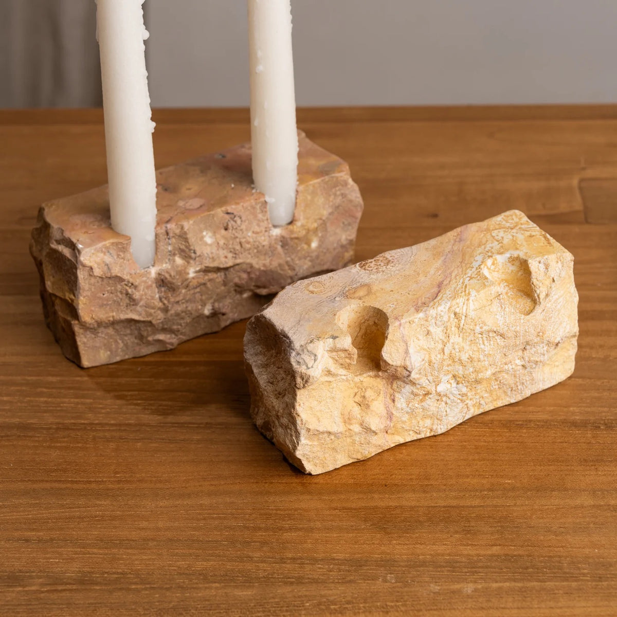 IME ROSSO MARBLE CANDLE HOLDER