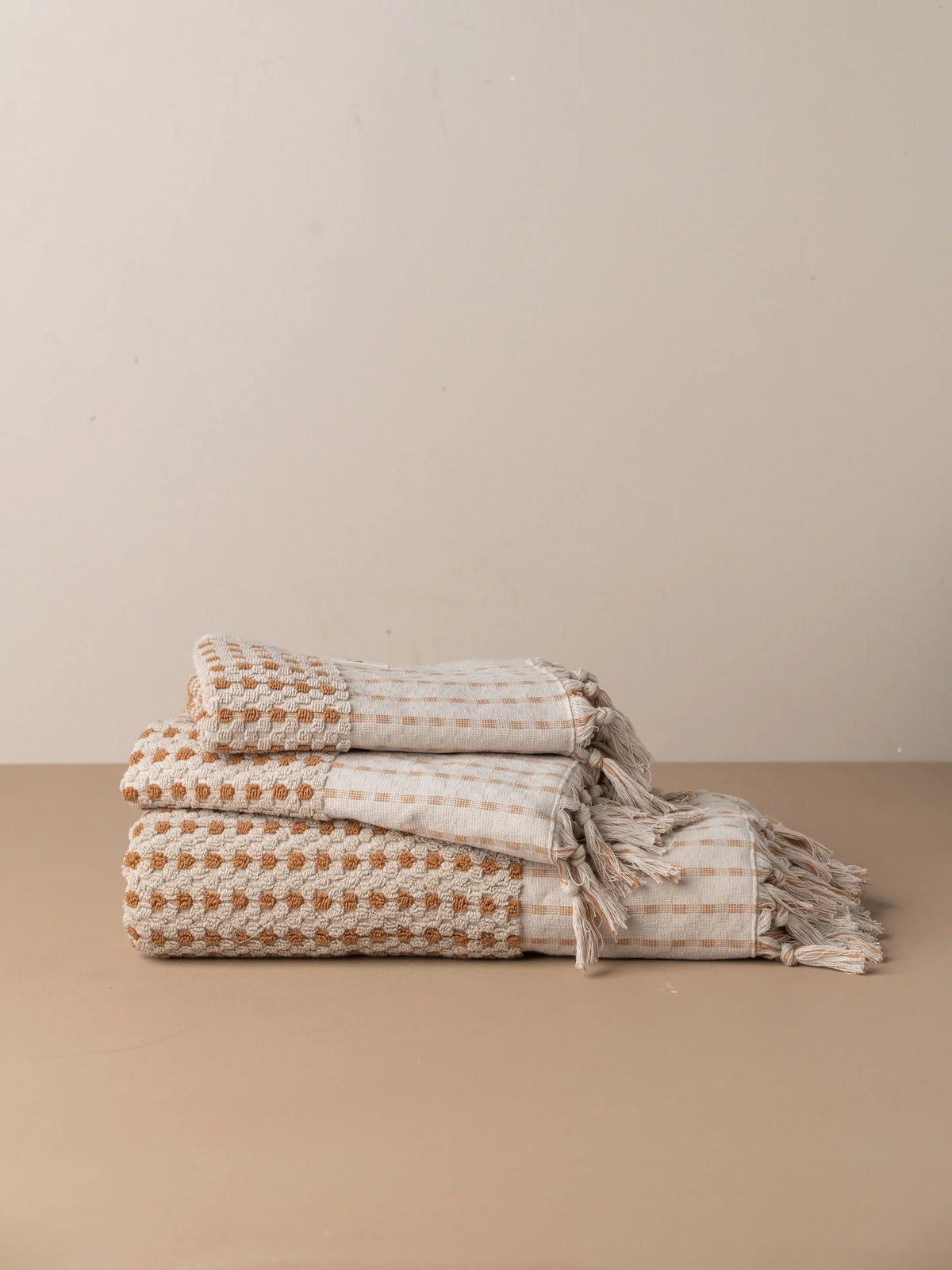 Chickpea Bath Sheet Collection | Stone/Terracotta
