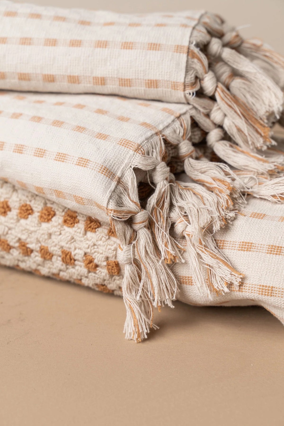 Chickpea Bath Sheet Collection | Stone/Terracotta