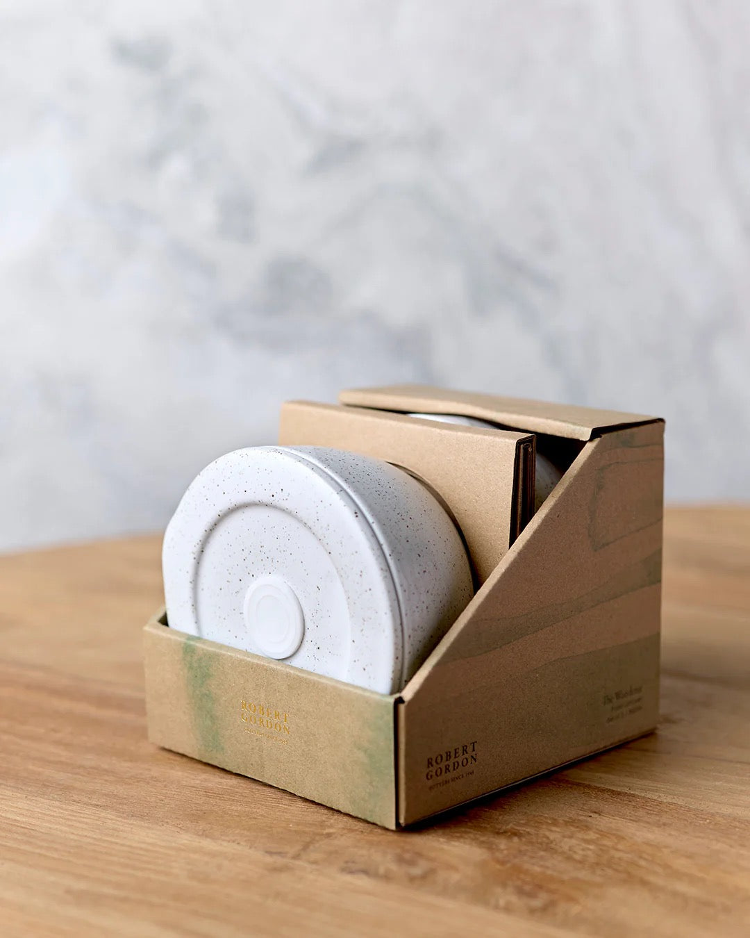 White Speckle Set of 2 360ml Containers / The Wanderer