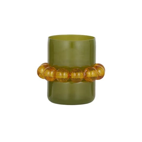 Swift Glass Candle Holder Olive