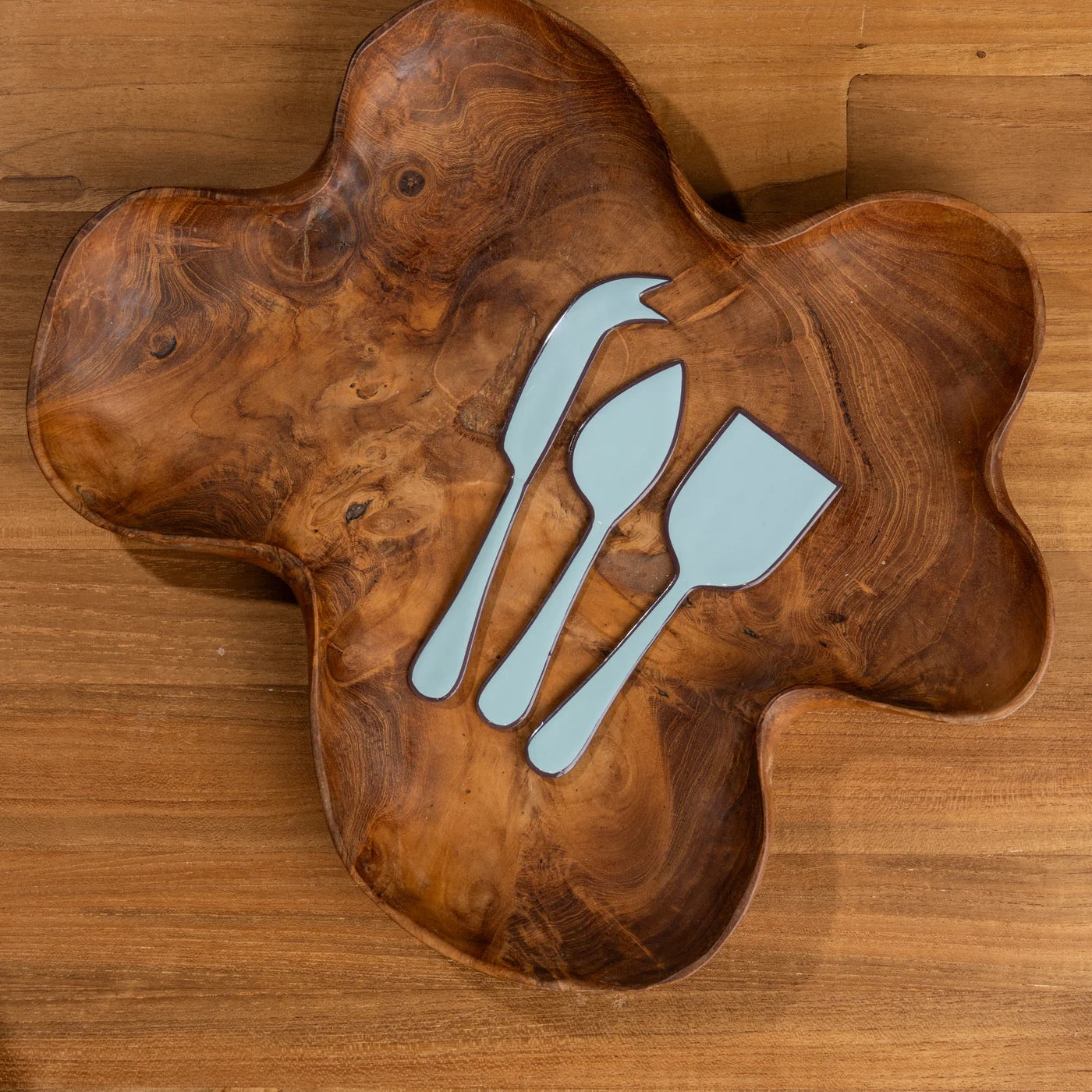 Alder Cheese Knife Set - Duck Egg Blue