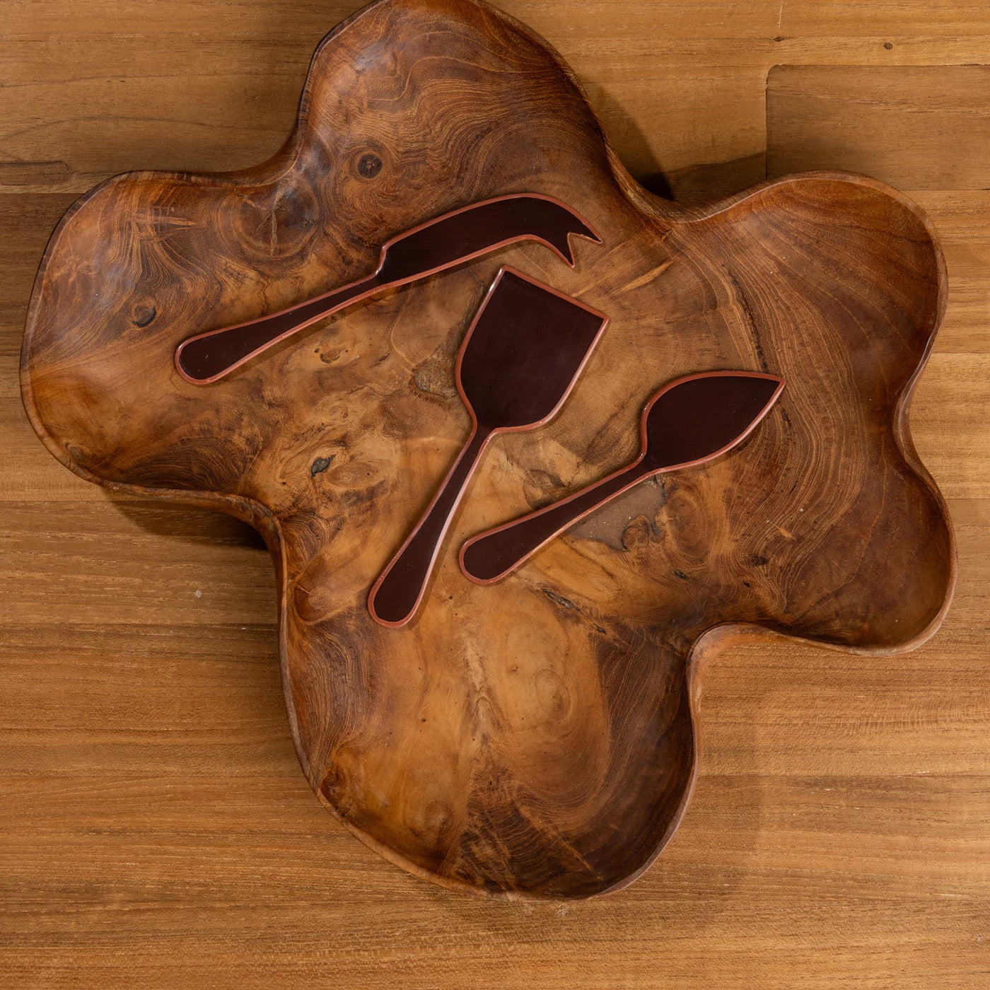 Alder Cheese Knife Set - Hazelnut