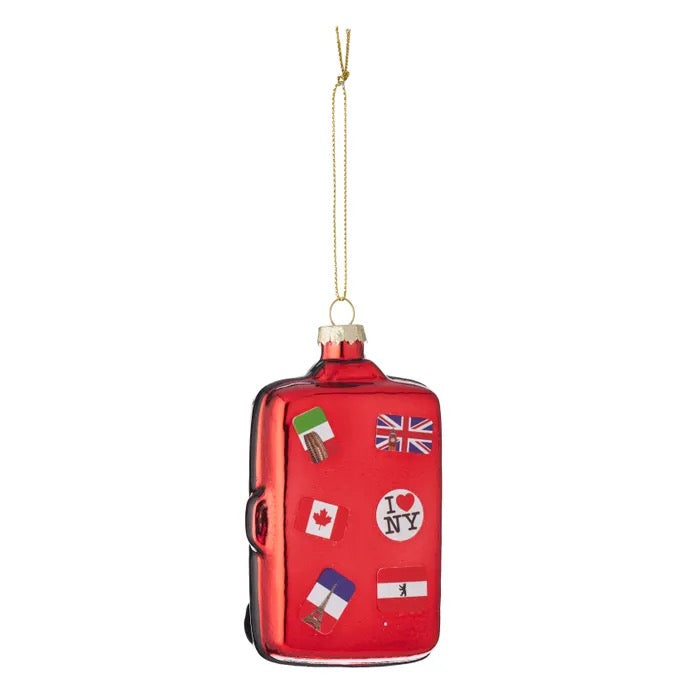 TRAVEL TRUNK ORNAMENT GLASS