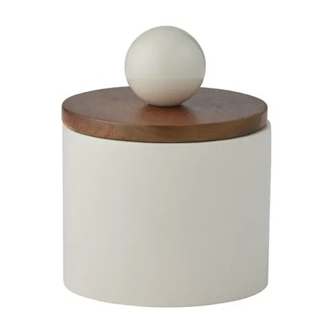 AXIS WOOD STORAGE JAR IVORY
