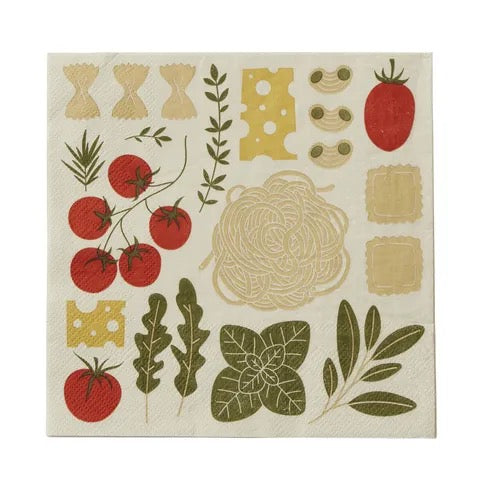 DELI NAPKIN - RED/OLIVE