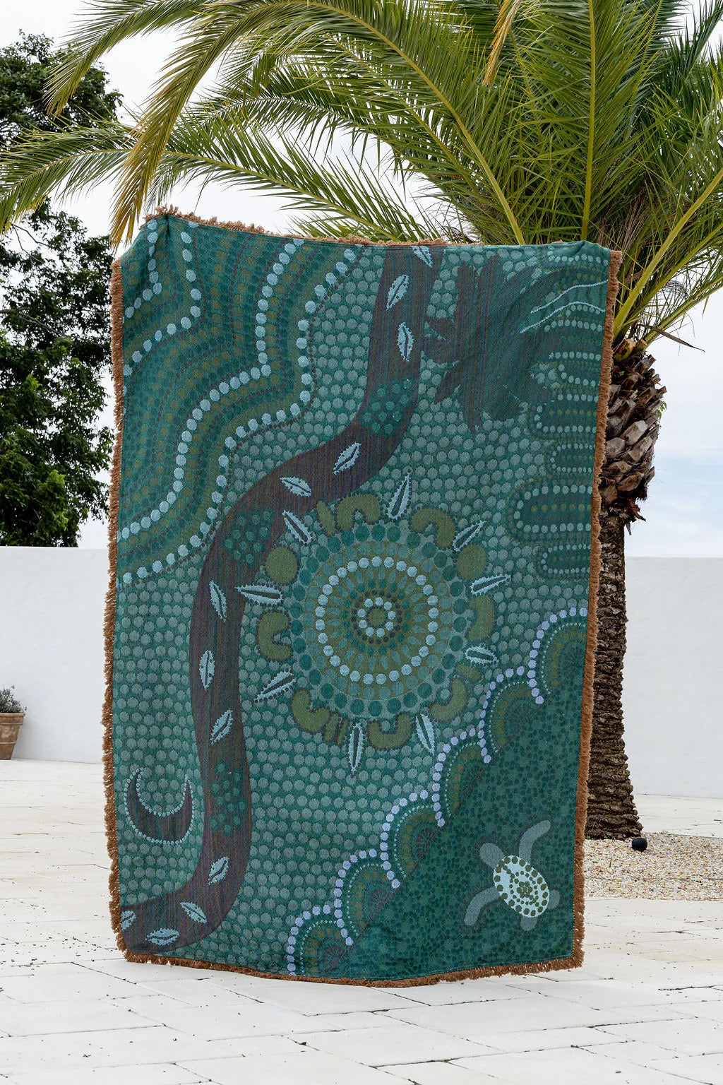 The Drift Of Our Elders Indigenous Art Throw Rug By Taylor - Lee