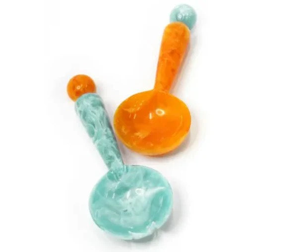Rara Resin Salad Servers / Turquoise & Orange