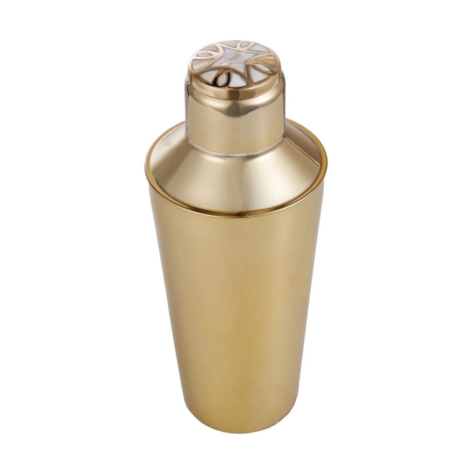 Home Mother of Pearl Detailed Cocktail Shaker Gold