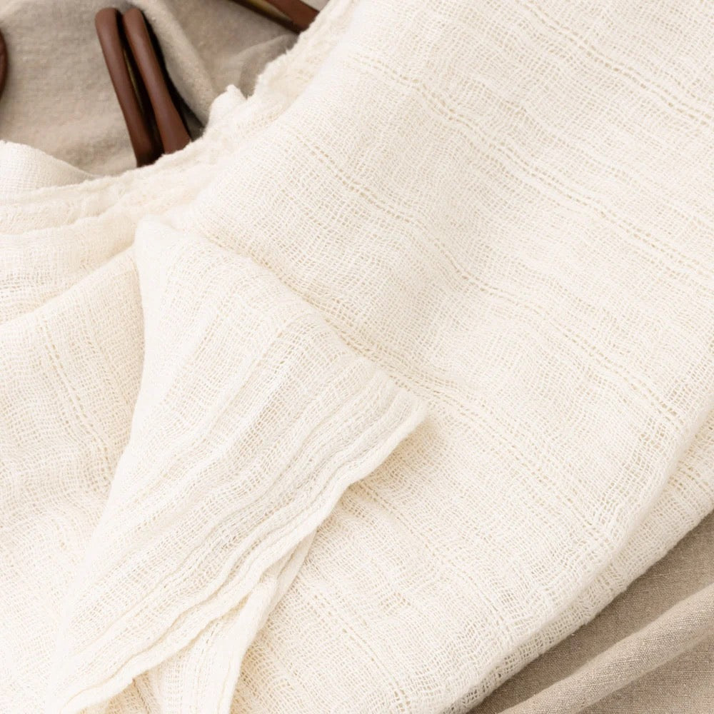 Aira Linen Curtain With Tan Leather Rings