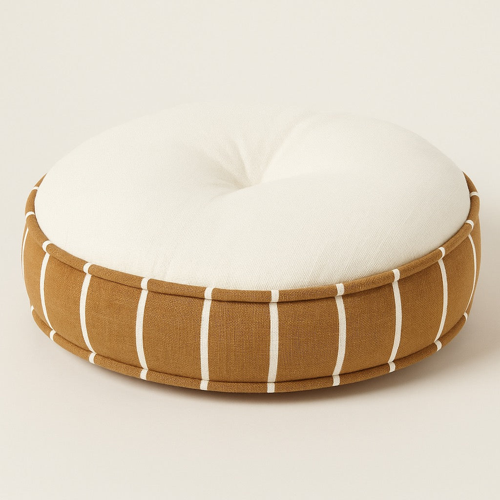 Izaro Round Cotton Cushion -Tan