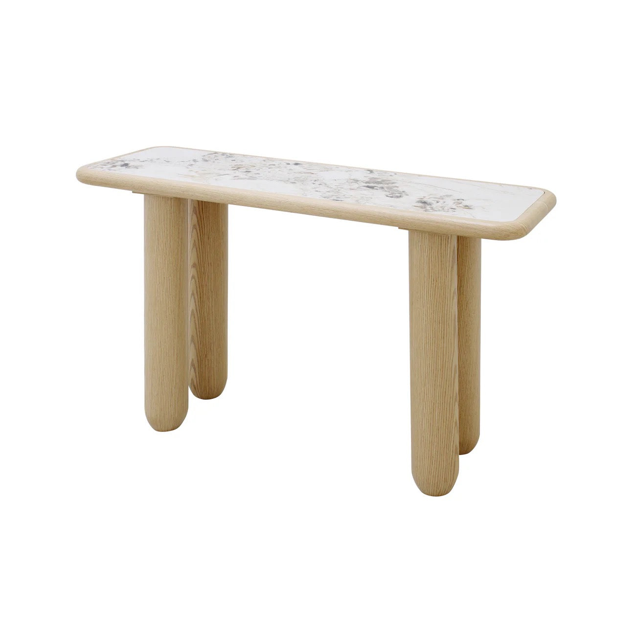 Otis Ceramic Top Console Table - White Oak Veneer