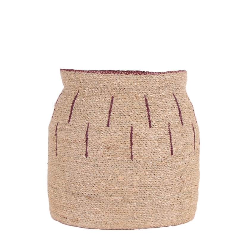 Plum Woven Seagrass Baskets- Set of 2