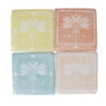 Set of 4 Resin Drink Coaster - Palm