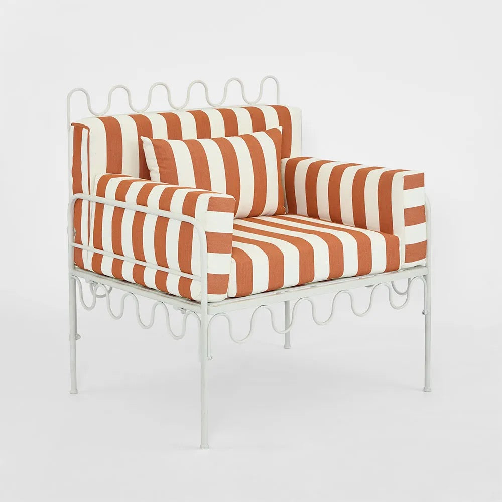 Wira Arm Chair Terracotta Stripe