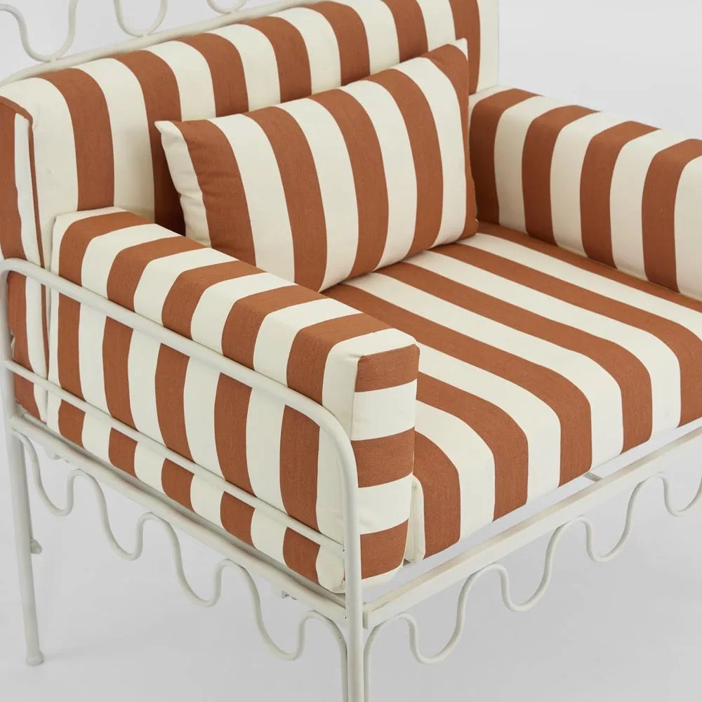 Wira Arm Chair Terracotta Stripe
