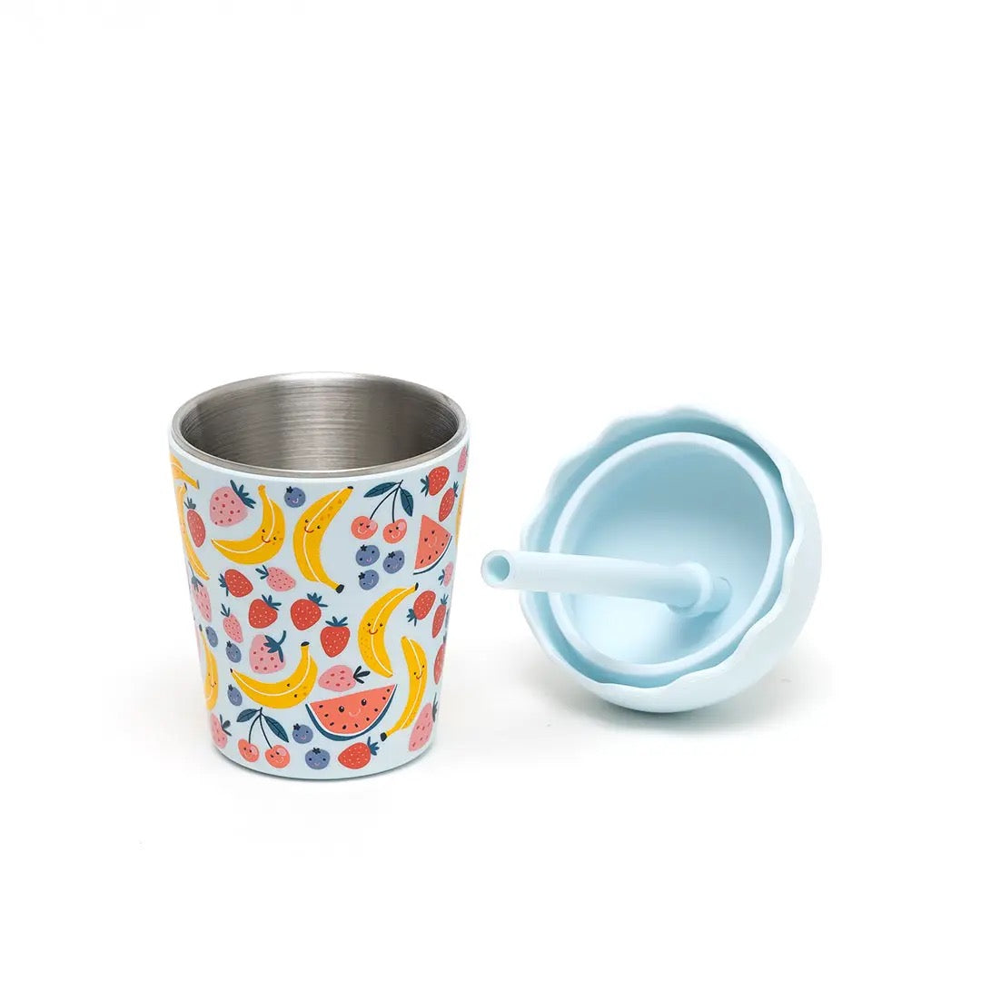 Fruits Blue Mini Smoothie Cup & Straw 200ml