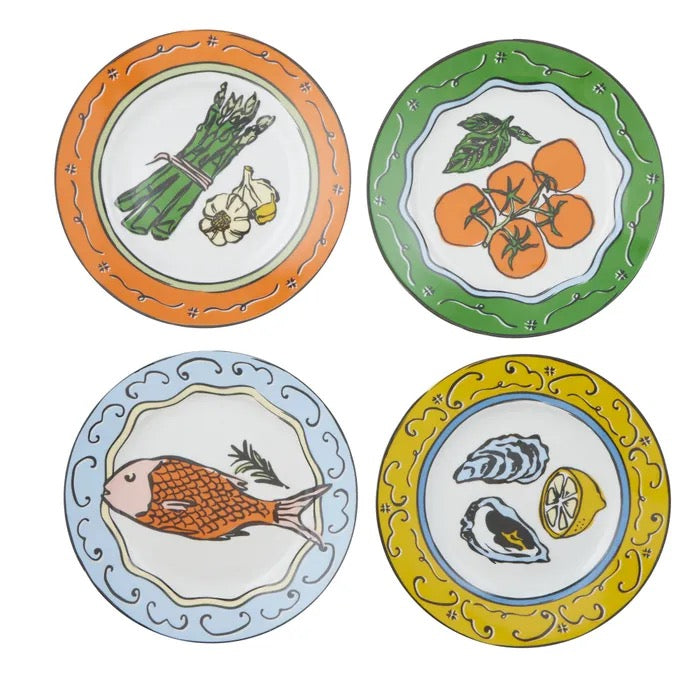 Deli Ceramic Plates 4 Assorted Designs