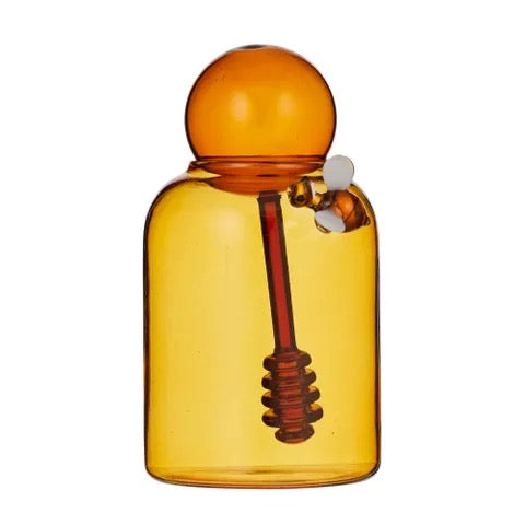 BUMBLE BEE HONEY JAR - AMBER