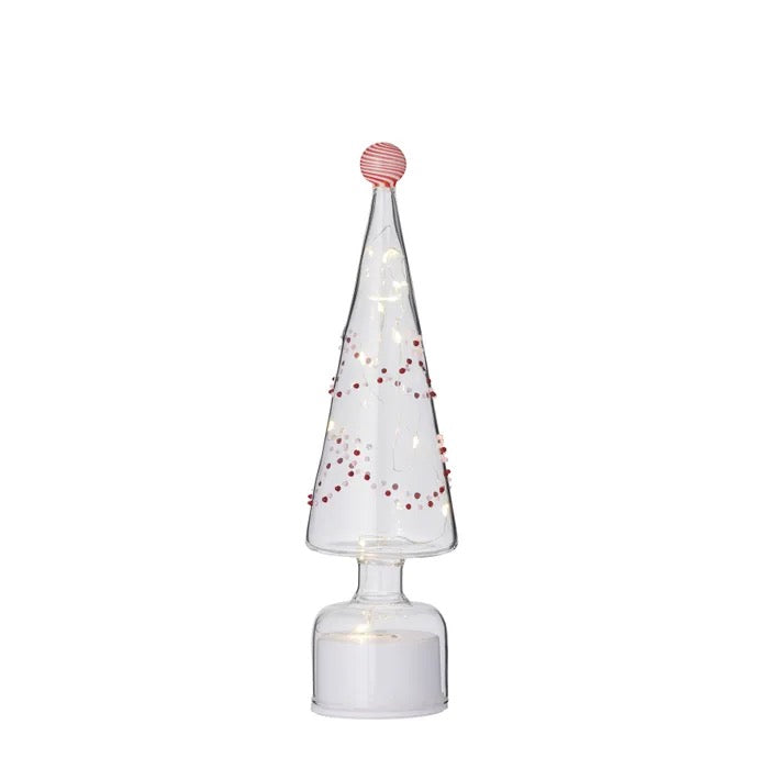 SPECKED TURNING LED TREE GLASS
