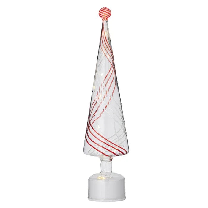 SPIRALED CONE TREE GLASS