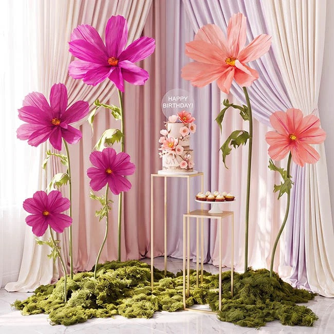 Giant Paper Cosmos Flower Set 2 (160cmH)