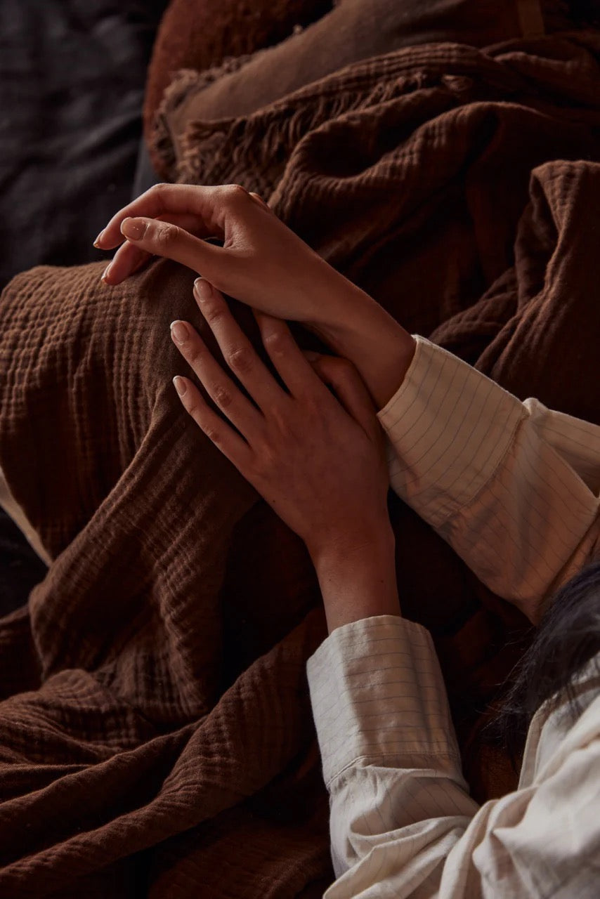 Enes Cotton Bed Cover | Chocolate